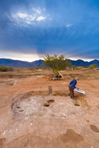 A Hohokam pithouse excavated by Desert Archaeology at Honey Bee Village.