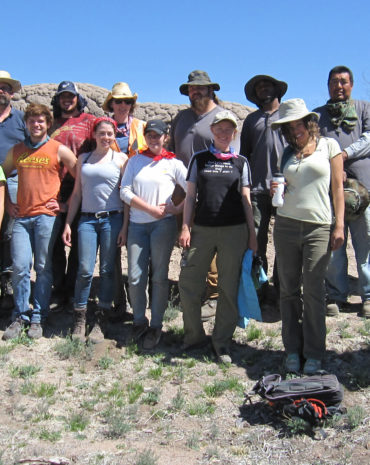 The 2013 Guevavi Field School participants standing in front of the Guevavi chapel.