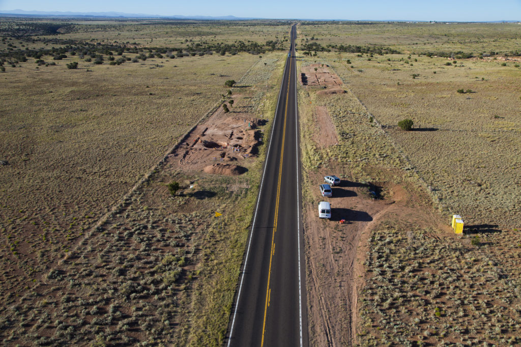 CRM archaeology project along State Route 77 near Snowflake, Arizona