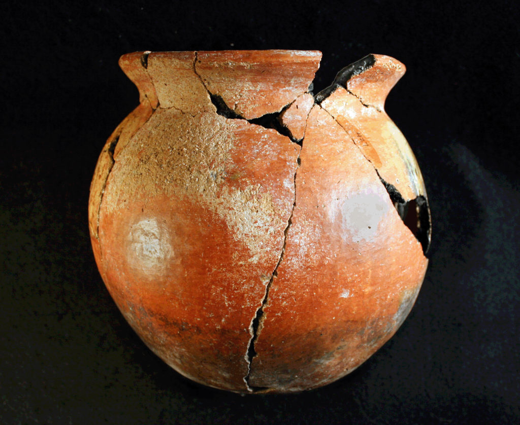 Native American pottery olla from the Presidio San Agustin