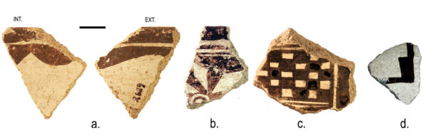 Fragments of Hopi and Zuni pottery found in the Presidio 