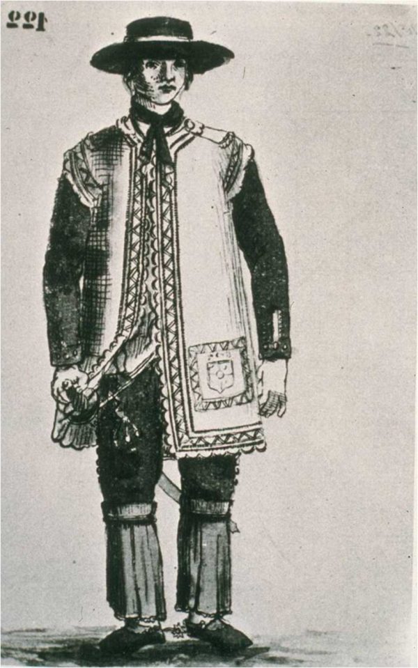 Drawing of a Presidio soldier