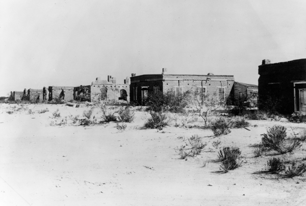 Photograph of Fort Lowell Officers' Row after 1896 (Arizona Historical Society 61561)