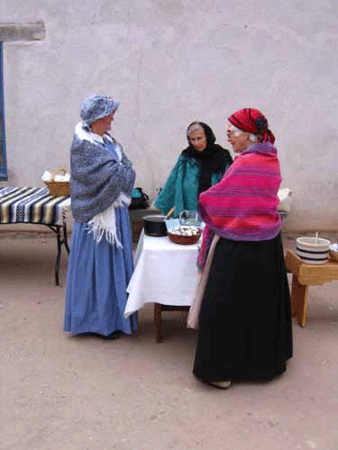 Photo of Presidio Trust members in traditional women's costumes