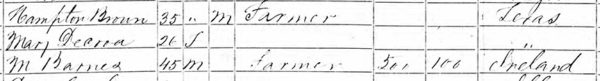 1860 census record listing H. Brown as a farmer