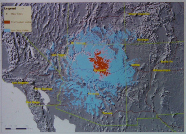 Map showing the viewshed of the Sunset Crater eruption